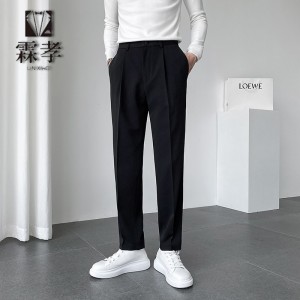 스트레이트 와이드 남성 양복 바지 