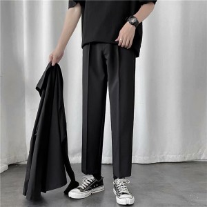 스트레이트 와이드 남성 양복 바지 