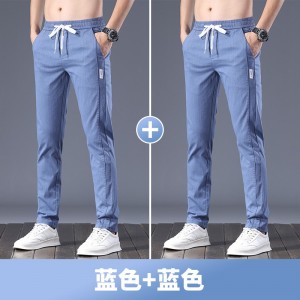 天丝弹力薄款直筒牛仔裤