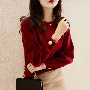 Coat. Sweater is female. Render unlined upper garment. knit