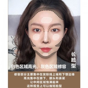 高光修容盘三色一体盘 哑光粉饼腮 鼻影 眼影 阴影 侧影 闪粉 自然显色