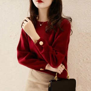 Coat. Sweater is female. Render unlined upper garment. knit