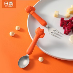 Столовые приборы из нержавеющей стали, силиконовый набор для ложки