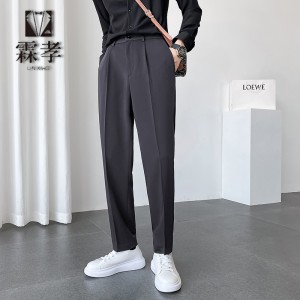 스트레이트 와이드 남성 양복 바지 