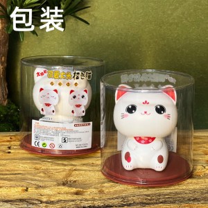 자동차 중앙 제어대 장식품 부자 고양이 끄덕 태양열 장식품 만화 