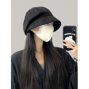 가을 겨울 모자 여자 어부모 큰 머리 베레모 겨울 민낯 얼굴 작은 팔각모 
