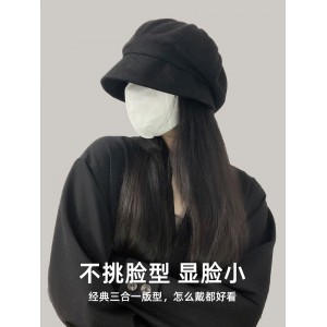 가을 겨울 모자 여자 어부모 큰 머리 베레모 겨울 민낯 얼굴 작은 팔각모 