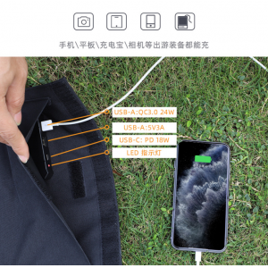 Solar charging panel folding portable power generation charging treasure mobile phone fast charging monocrystalline silicon outdoor battery 12v