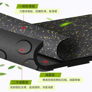 健身房地垫 杠铃垫子 学校功能性塑胶地胶垫 隔音减震橡胶运动地板