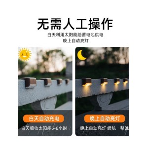 太陽能裝潢壁燈戶外庭院臺階燈防水柵欄燈花園草坪