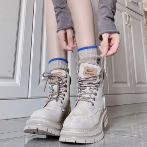 Beauty Pullback Martin Boots Женские сапоги Весна и осень Взрывные 2023 Новые сапоги из ревеня в британском стиле