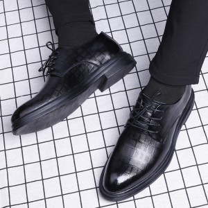 Business Dress Casual Shoes British Leather Upholstered Suit Soft Sole Wedding Leather Shoes
