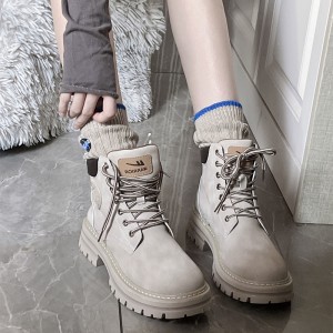 Beauty Pullback Martin Boots Женские сапоги Весна и осень Взрывные 2023 Новые сапоги из ревеня в британском стиле