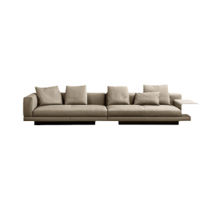 Italian minimalist leather straight row sofa