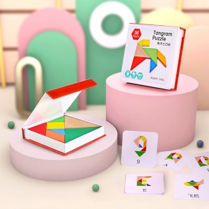 Интеллектуальная детская головоломка Tangram Интеллектуальная головоломка Деревянный строительный блок Геометрия Познание