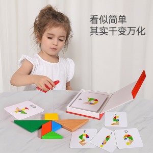 Интеллектуальная детская головоломка Tangram Интеллектуальная головоломка Деревянный строительный блок Геометрия Познание