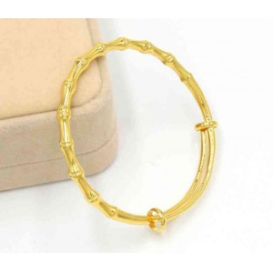 Jindian 1:1 Same Women&#039;s Bamboo Knot Push Pull Bracelet Pure Copper Gilded Retro Bracelet Wholesale