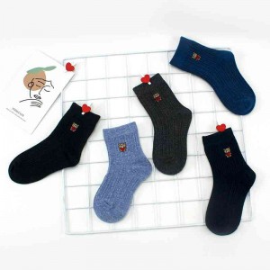 Children&#039;s socks 4-8 years old medium cotton socks solid color boys&#039; socks