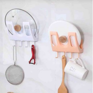 厨房免打孔无痕置物架 带挂钩收纳架 多功能砧板菜板架