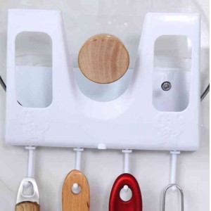 厨房免打孔无痕置物架 带挂钩收纳架 多功能砧板菜板架