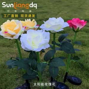 Солнечная лампа, светодиодные розы, наружный двор, газон.
