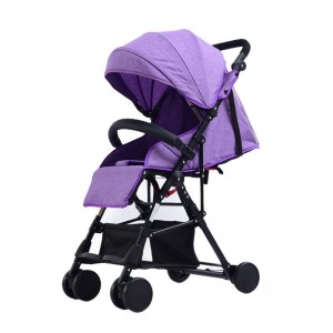 Baby stroller can sit and lie down, and it is easy to fold high landscape baby stroller