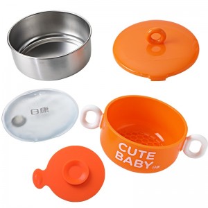 Stainless steel baby bowl suction cup fork spoon tableware