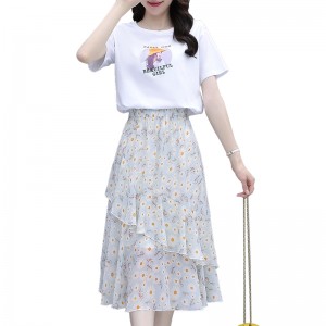 Small and pure and fresh Suit dress  In the summer Snow spins The dress Temperament Floral skirt