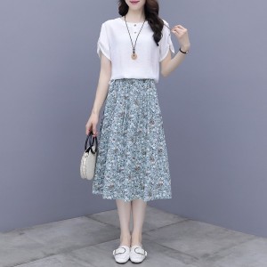 Small and pure and fresh Suit dress  In the summer Snow spins The dress Temperament Floral skirt