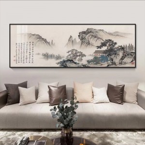 新中式 山水 装饰画  挂画壁画 晶瓷画 办公室 客厅 书房沙发背景墙
