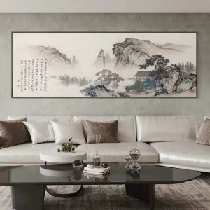 新中式 山水 装饰画  挂画壁画 晶瓷画 办公室 客厅 书房沙发背景墙
