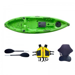 单人平台舟滚塑皮划艇木舟1人小船塑料船 普通坐垫