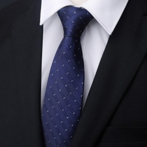 男士套装8CM商务正装宽领带 袖扣口袋巾领带夹礼盒装MLD934006 宝蓝格子
