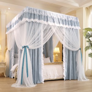European double layer mosquito net bed curtain integrated household bed curtain