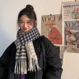 스카프 여성 양면 한국 2022 신상 백합 두께 보온 숄 가을겨울 학생 숄 목도리 