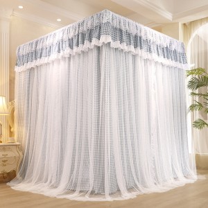 European double layer mosquito net bed curtain integrated household bed curtain