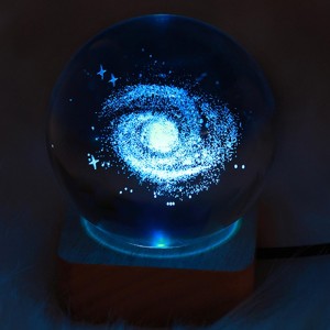 芷墨水晶球3D内雕立体雕刻宇宙星空系列银河系摆件生日礼物