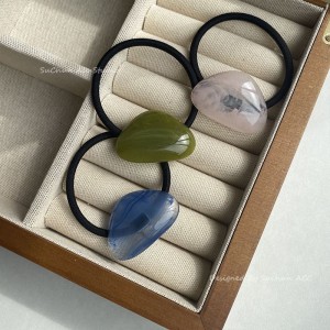 三角亚克力板材块头绳 马尾盘发头圈 法式气质简约发绳