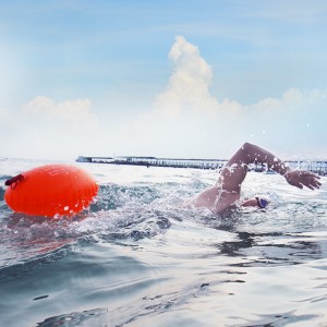 浪姿跟屁虫游泳浮漂加厚双气囊户外救生装备水上运动专用浮球浮标