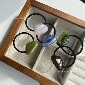 三角亚克力板材块头绳 马尾盘发头圈 法式气质简约发绳