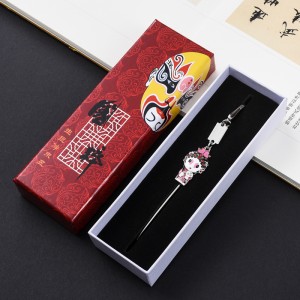 Lovely metal quintessence Beijing Opera mask pendant Bookmark Classical Chinese style cultural creation product