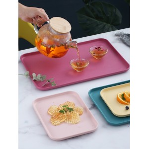 长方形塑料水杯托盘 客厅家用放茶杯ins茶盘餐盘 大号水果盘子
