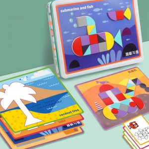 Многофункциональная геометрическая креативная головоломка цветная когнитивная магнитная головоломка детская деревянная игрушка-головоломка
